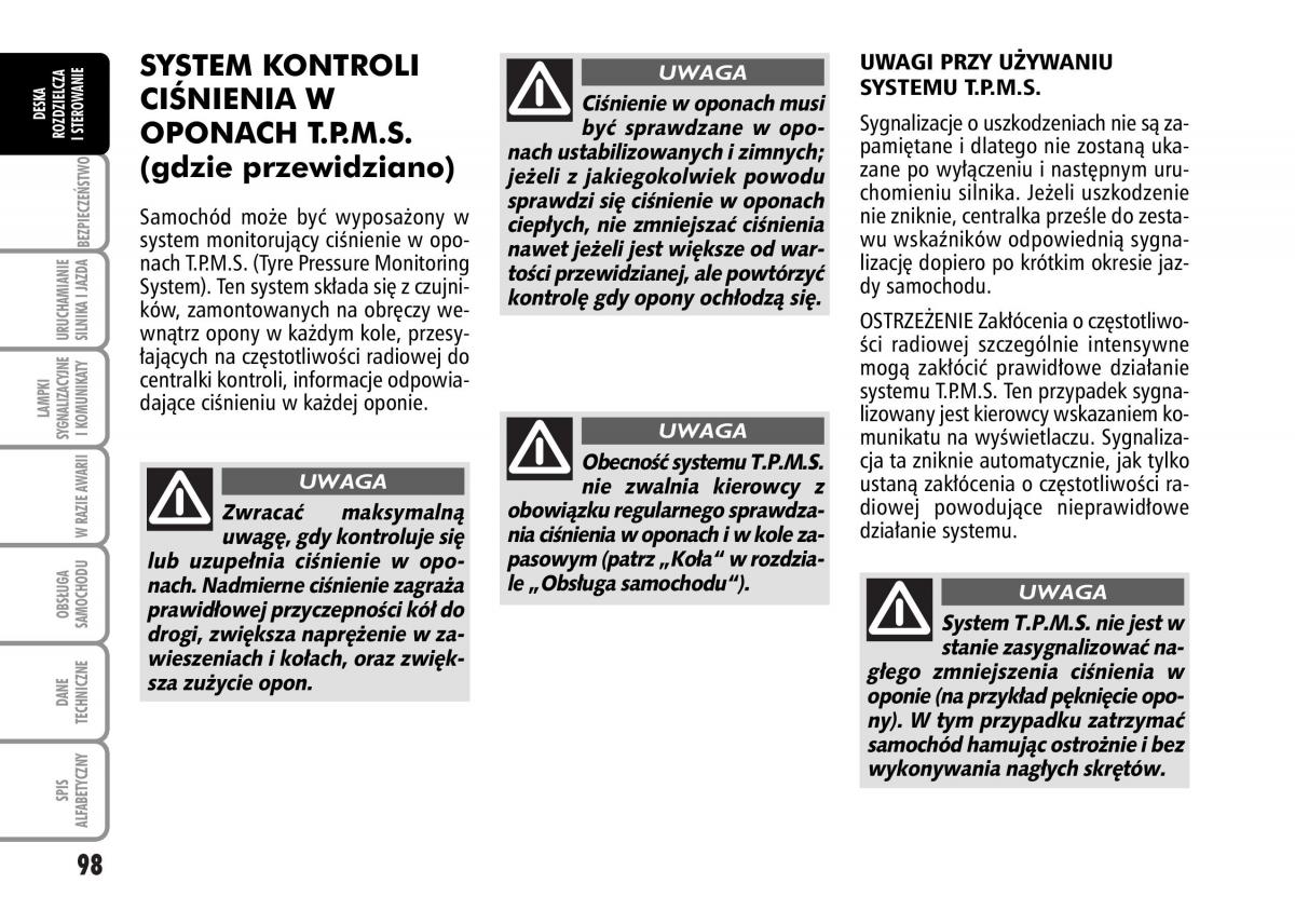 Fiat Grande Punto III 3 instrukcja obslugi / page 100