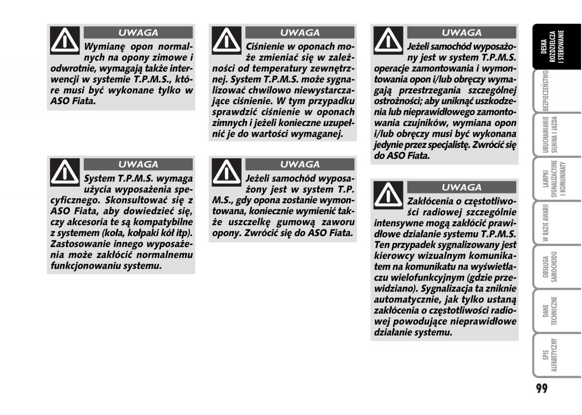 Fiat Grande Punto III 3 instrukcja obslugi / page 101