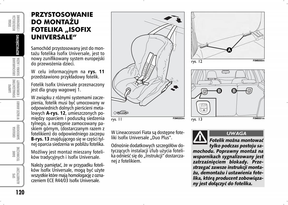 Fiat Grande Punto III 3 instrukcja obslugi / page 122