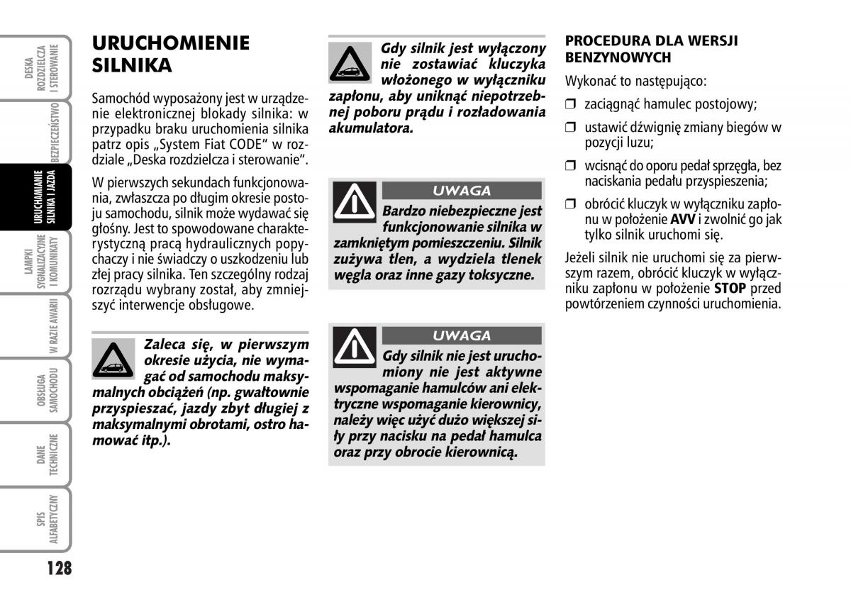 Fiat Grande Punto III 3 instrukcja obslugi / page 130