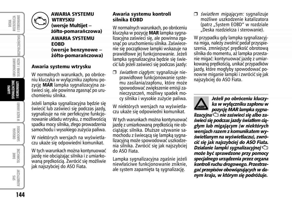 Fiat Grande Punto III 3 instrukcja obslugi / page 146