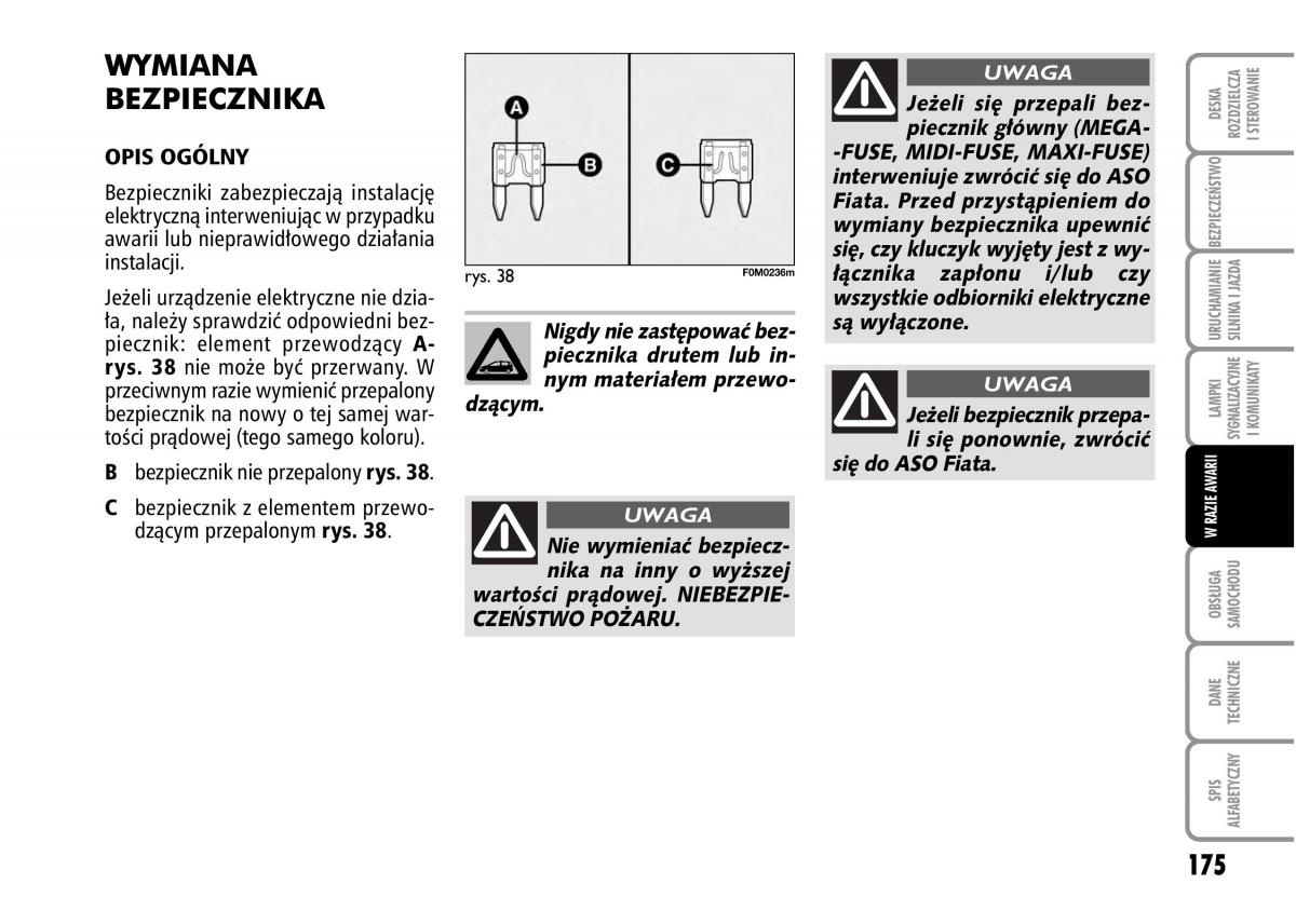 Fiat Grande Punto III 3 instrukcja obslugi / page 177