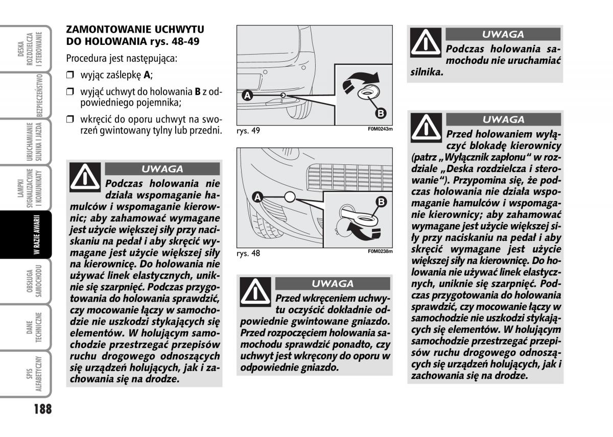 Fiat Grande Punto III 3 instrukcja obslugi / page 190