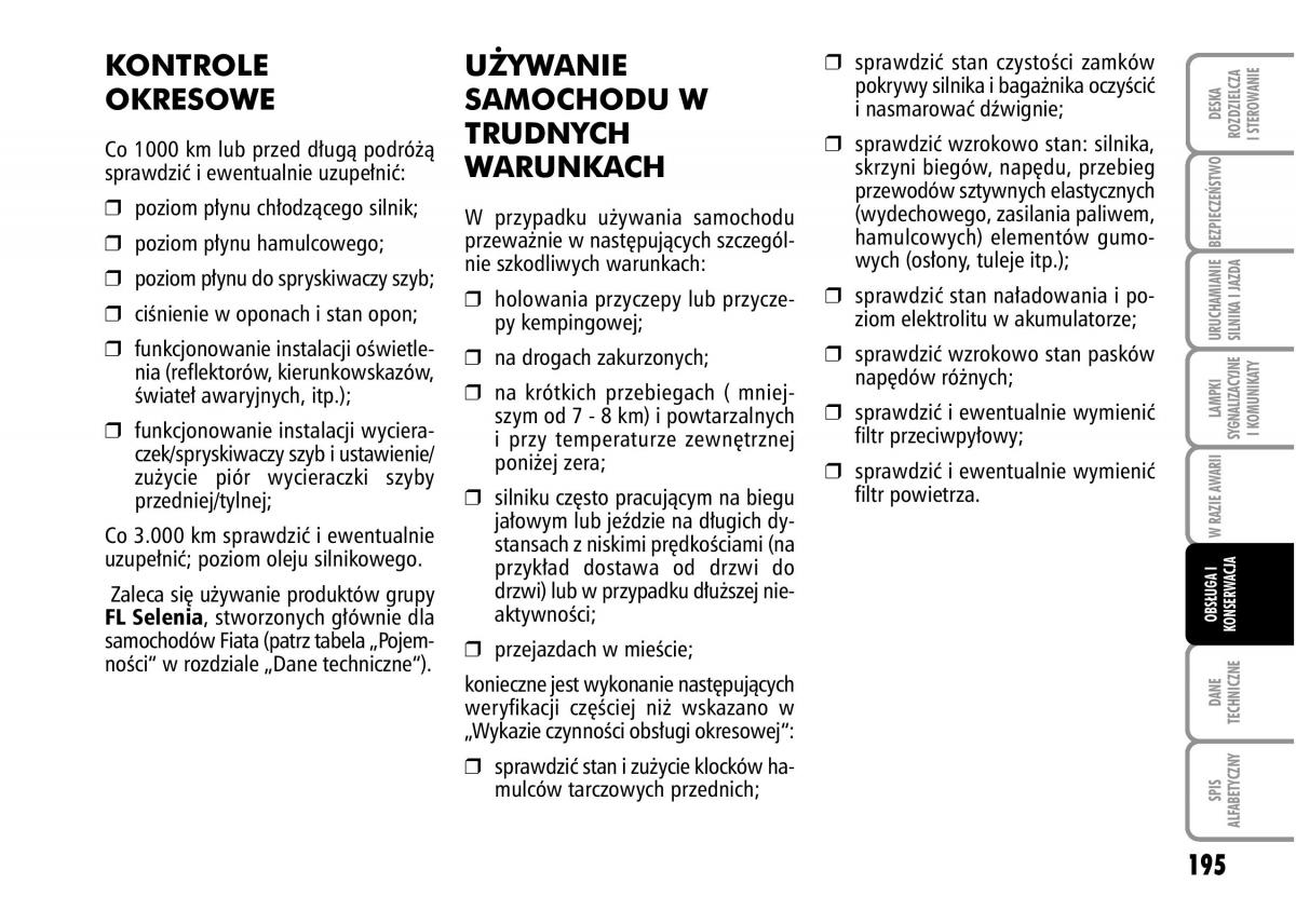 Fiat Grande Punto III 3 instrukcja obslugi / page 197