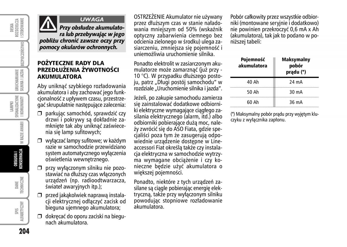 Fiat Grande Punto III 3 instrukcja obslugi / page 206