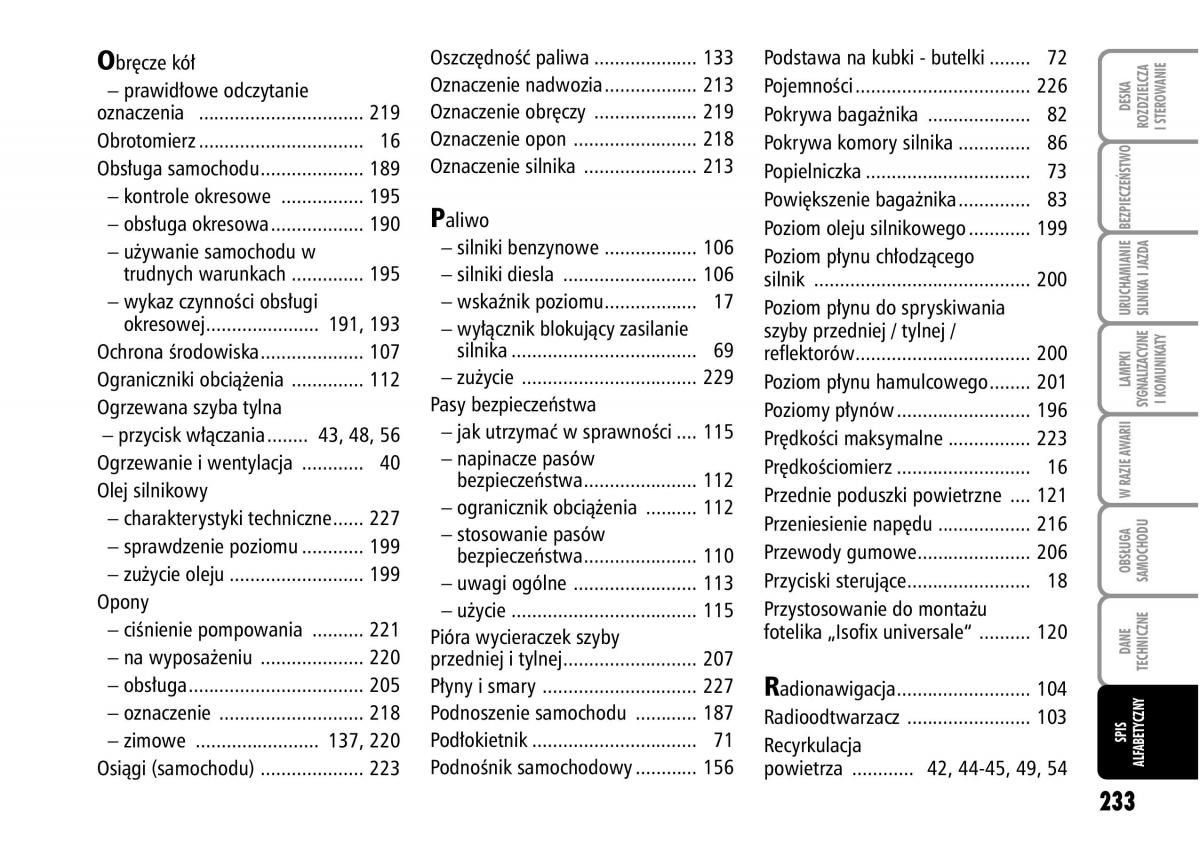 Fiat Grande Punto III 3 instrukcja obslugi / page 235