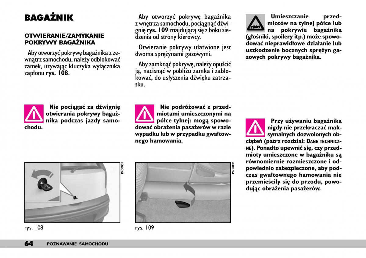 Fiat Punto II 2 instrukcja obslugi / page 68