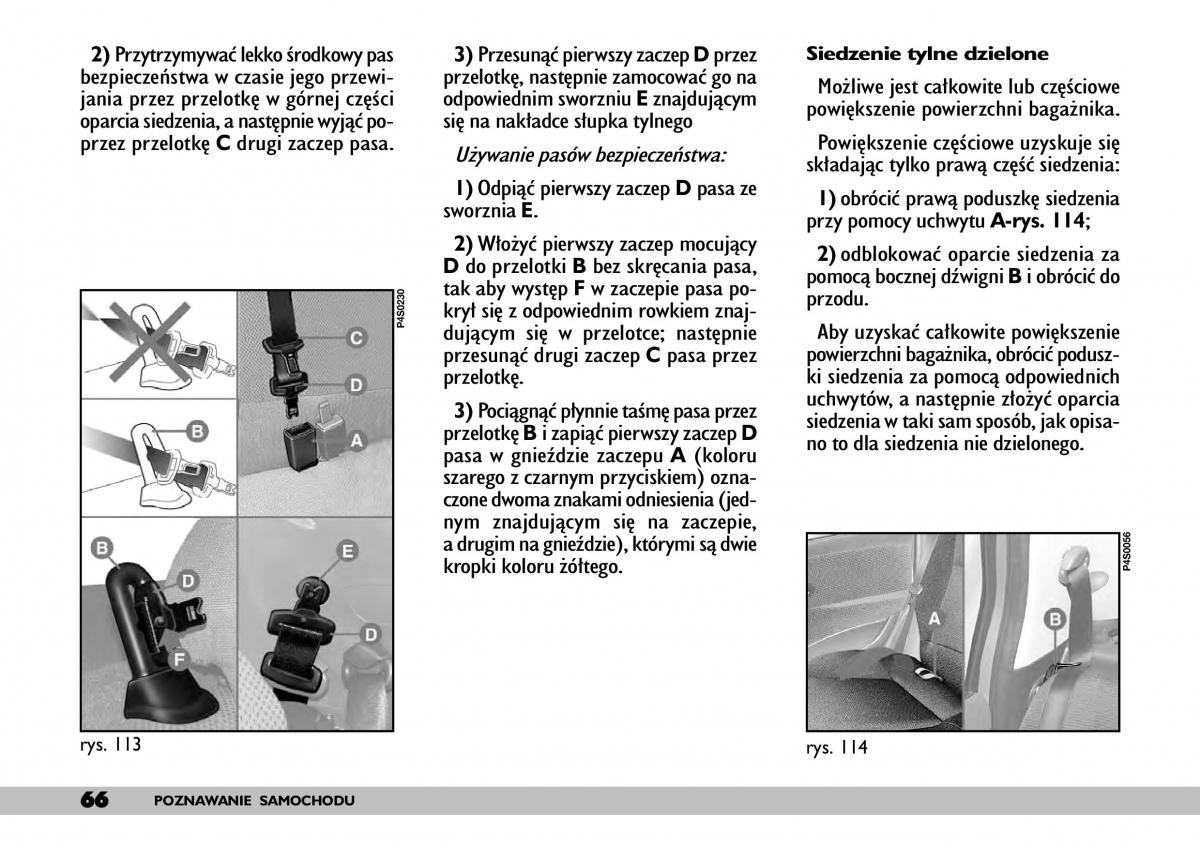 Fiat Punto II 2 instrukcja obslugi / page 70