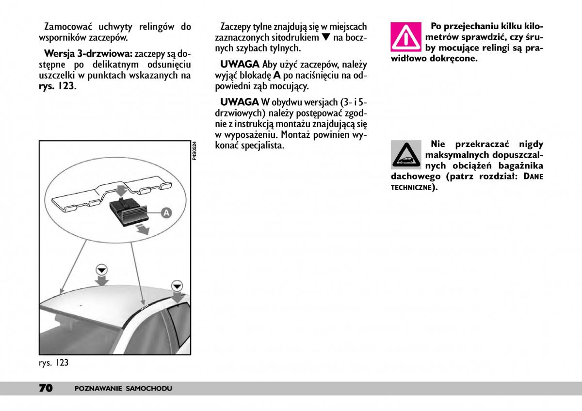 Fiat Punto II 2 instrukcja obslugi / page 74