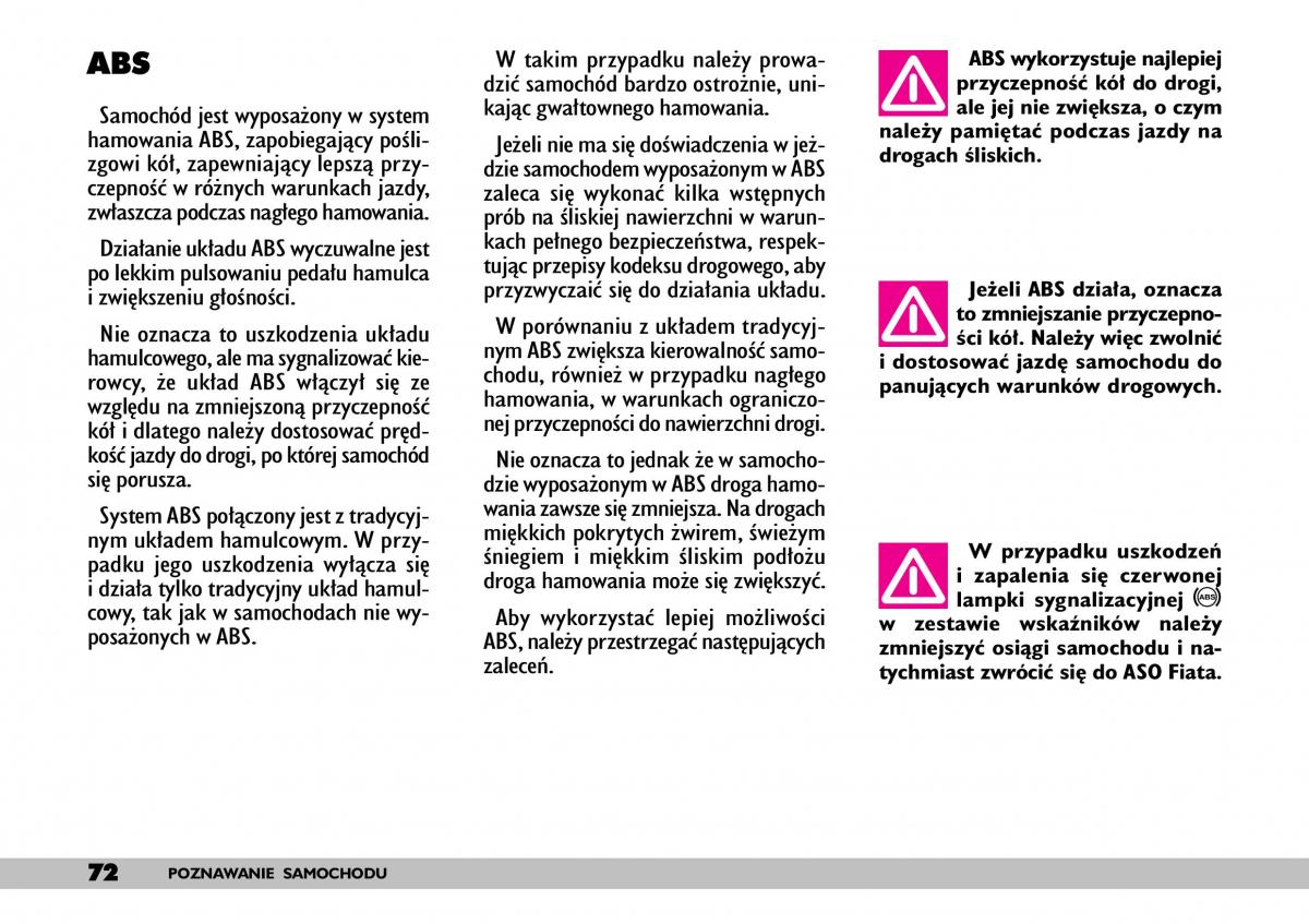 Fiat Punto II 2 instrukcja obslugi / page 76