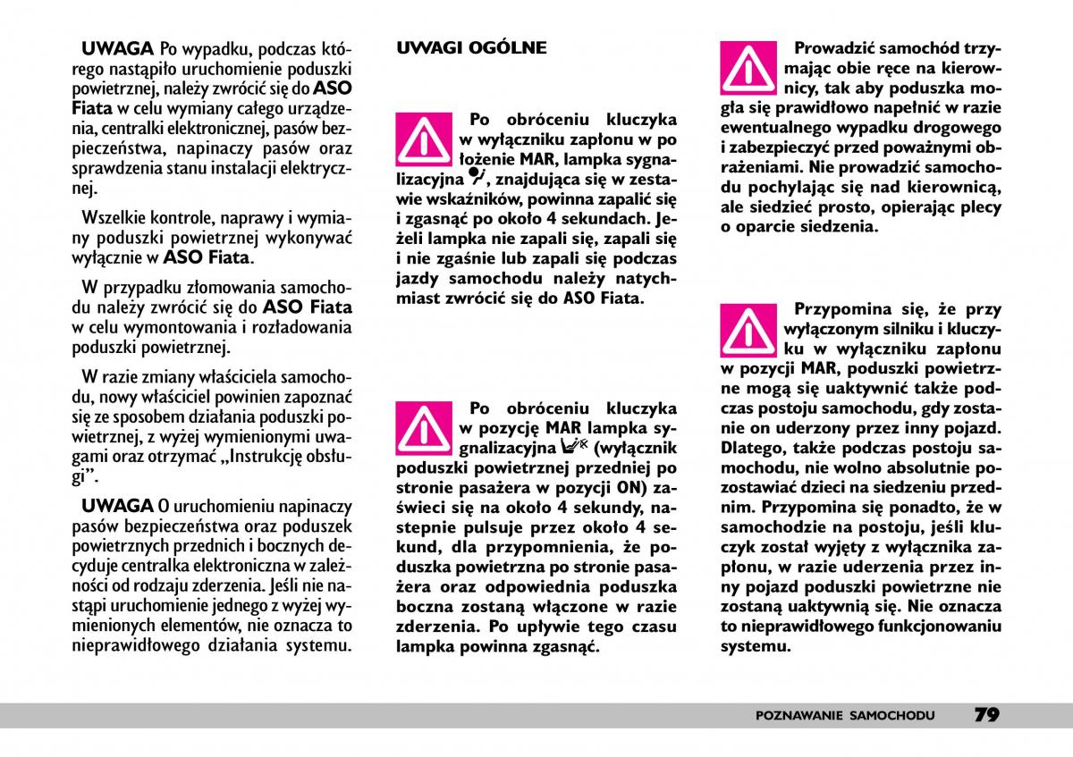 Fiat Punto II 2 instrukcja obslugi / page 83