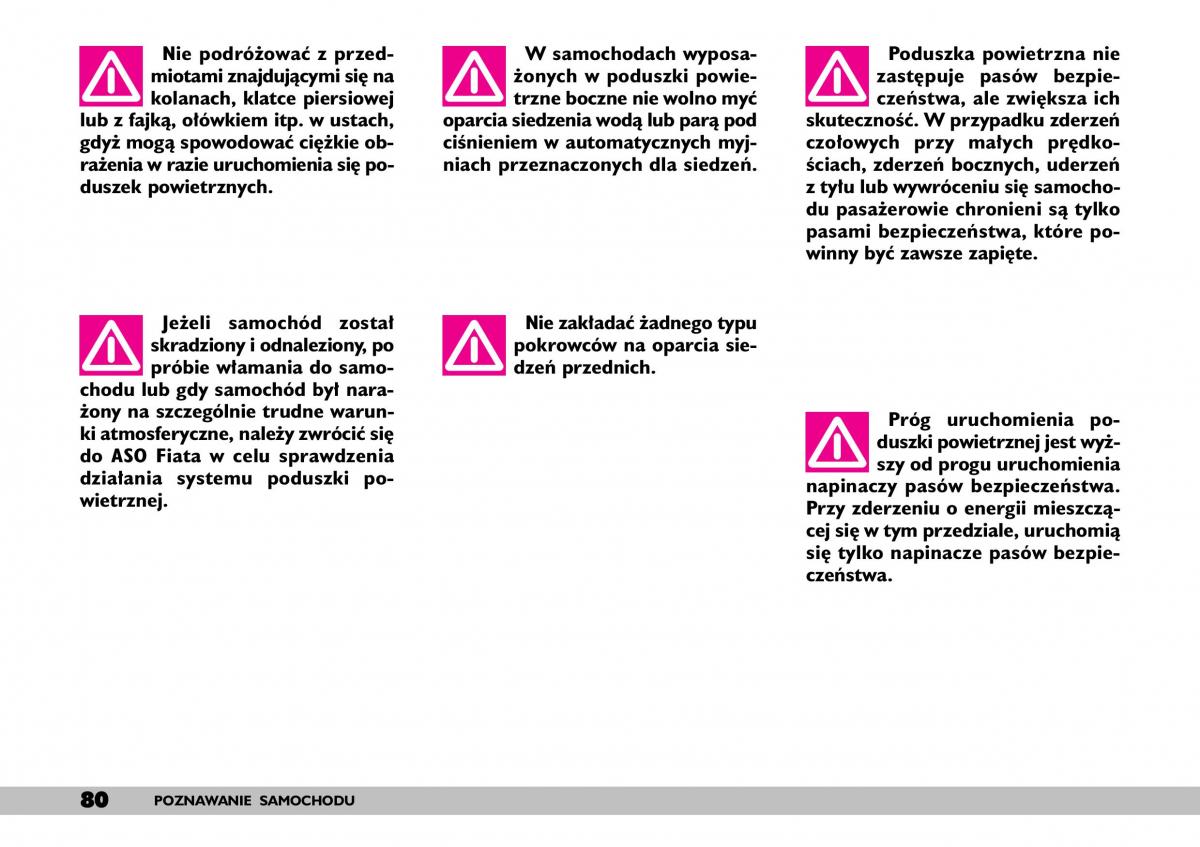 Fiat Punto II 2 instrukcja obslugi / page 84