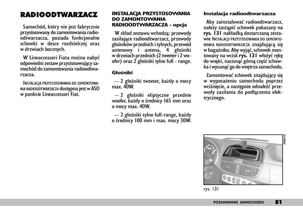 Fiat Punto II 2 instrukcja obslugi / page 85