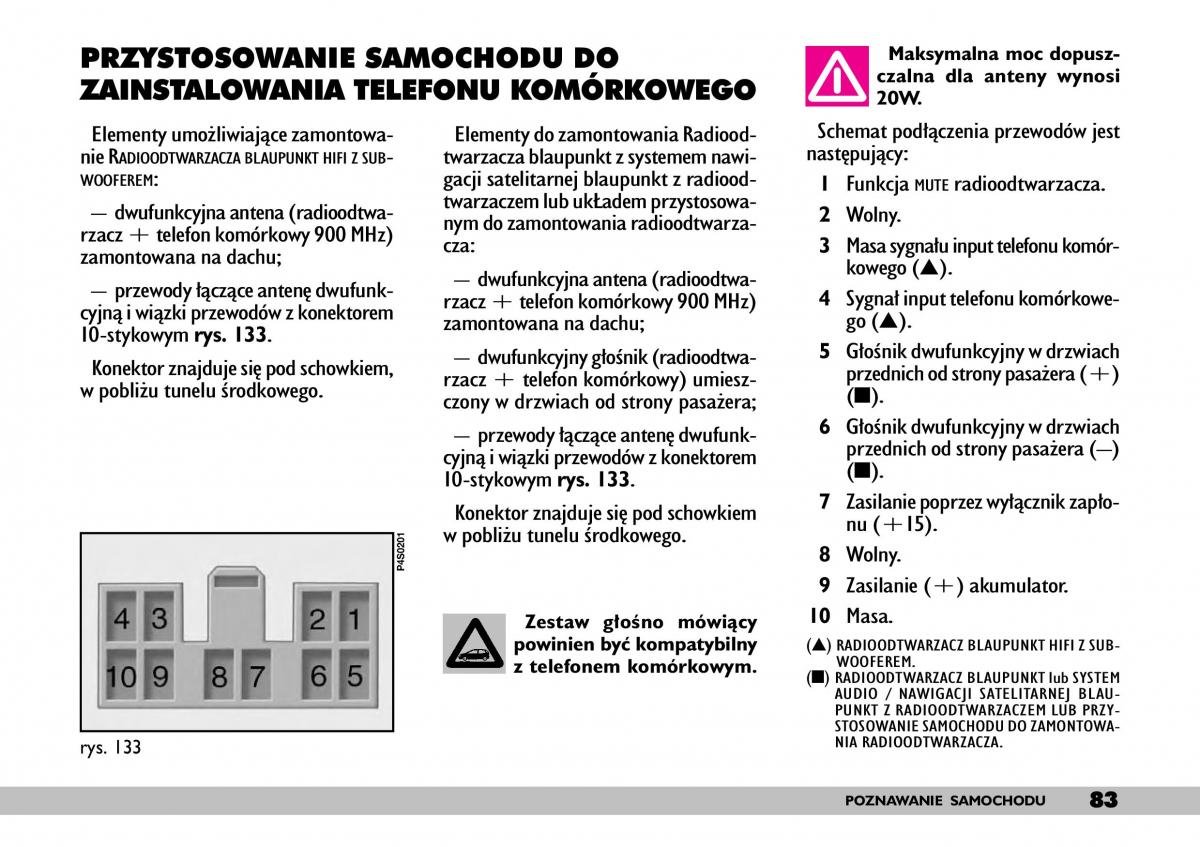 Fiat Punto II 2 instrukcja obslugi / page 87