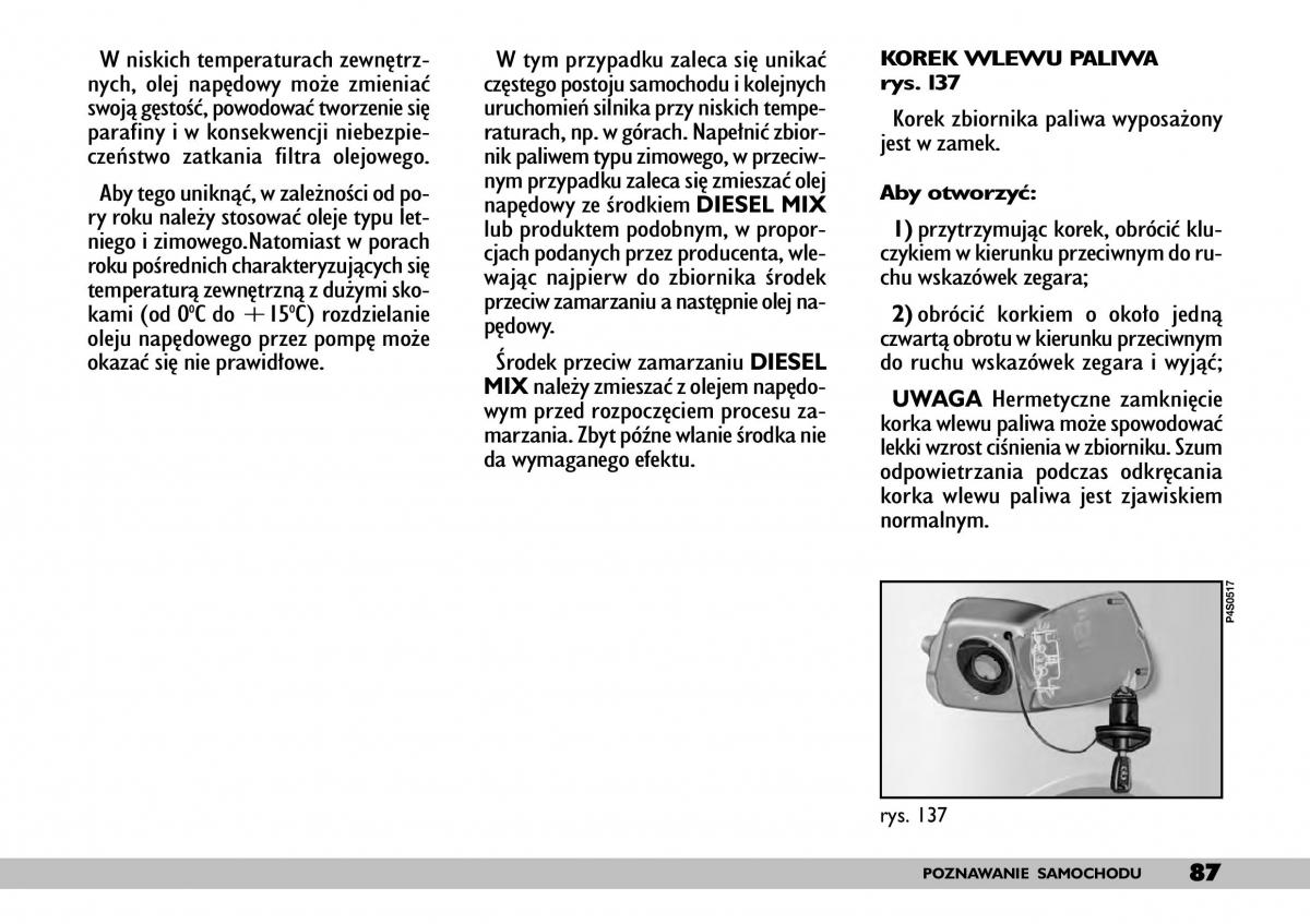 Fiat Punto II 2 instrukcja obslugi / page 91