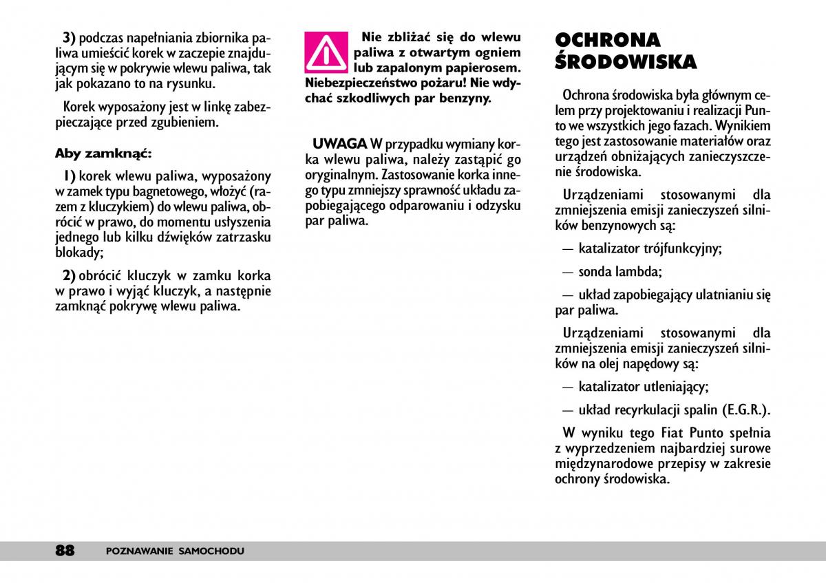 Fiat Punto II 2 instrukcja obslugi / page 92