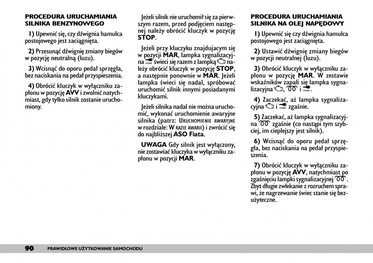 Fiat Punto II 2 instrukcja obslugi / page 94