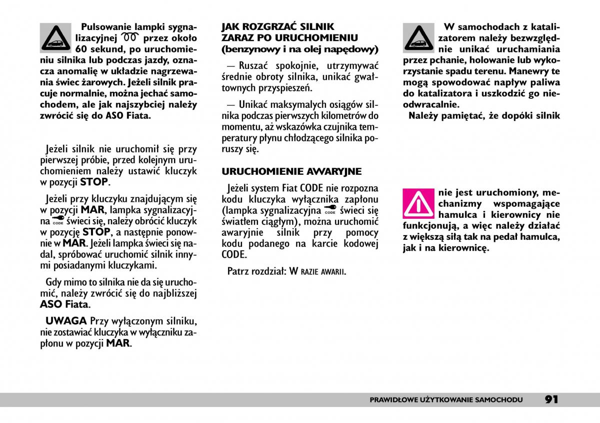 Fiat Punto II 2 instrukcja obslugi / page 95