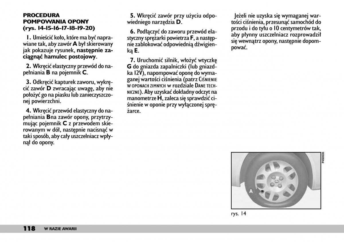 Fiat Punto II 2 instrukcja obslugi / page 122