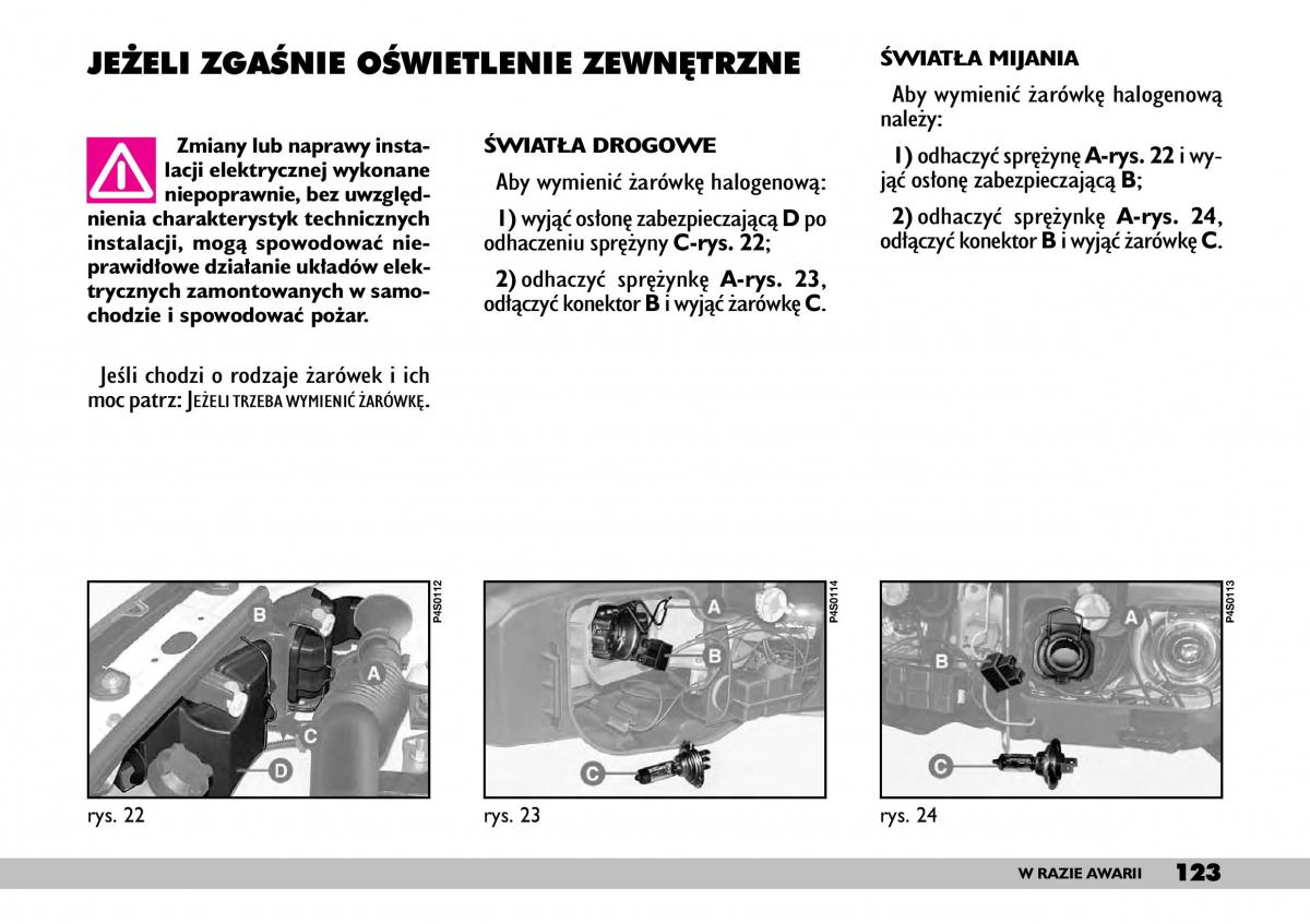 Fiat Punto II 2 instrukcja obslugi / page 127