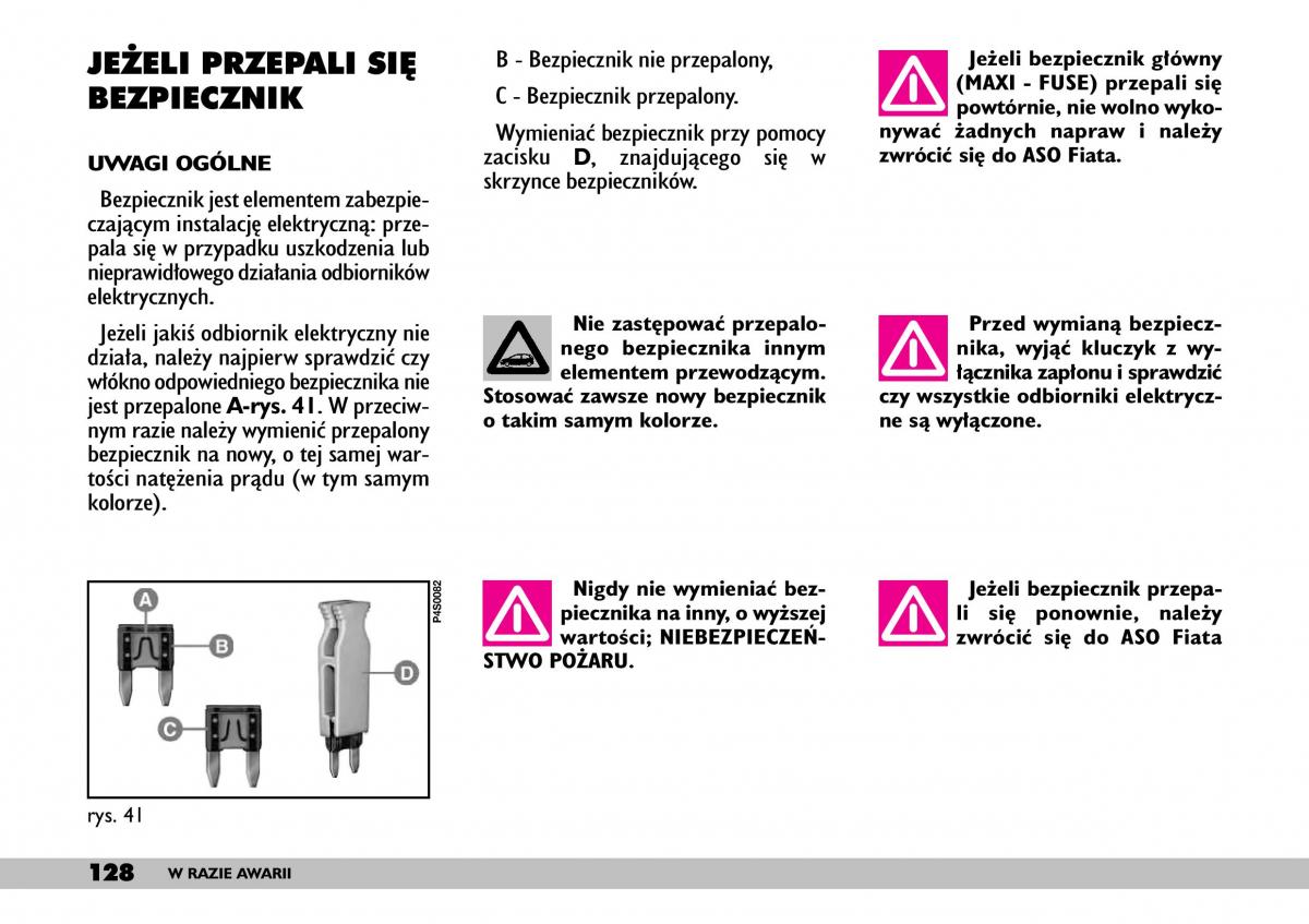 Fiat Punto II 2 instrukcja obslugi / page 132