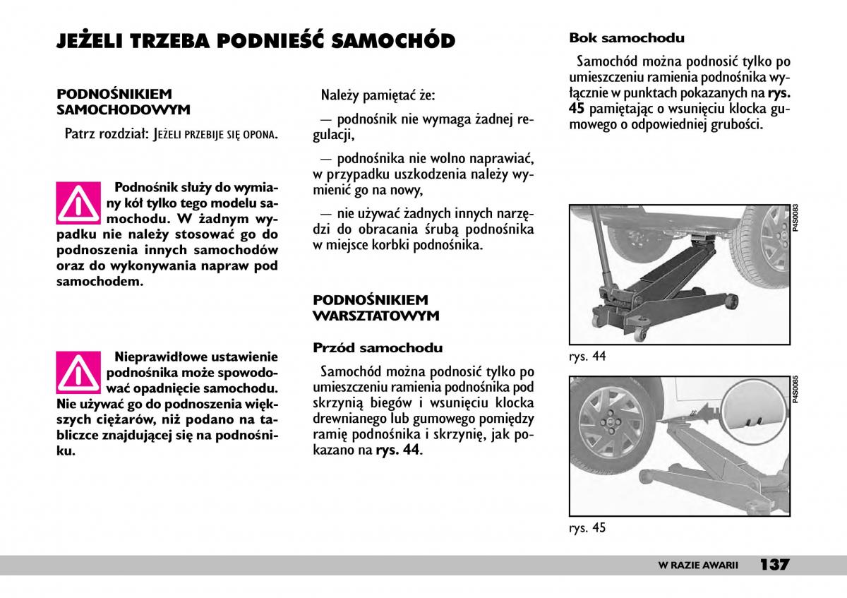 Fiat Punto II 2 instrukcja obslugi / page 141