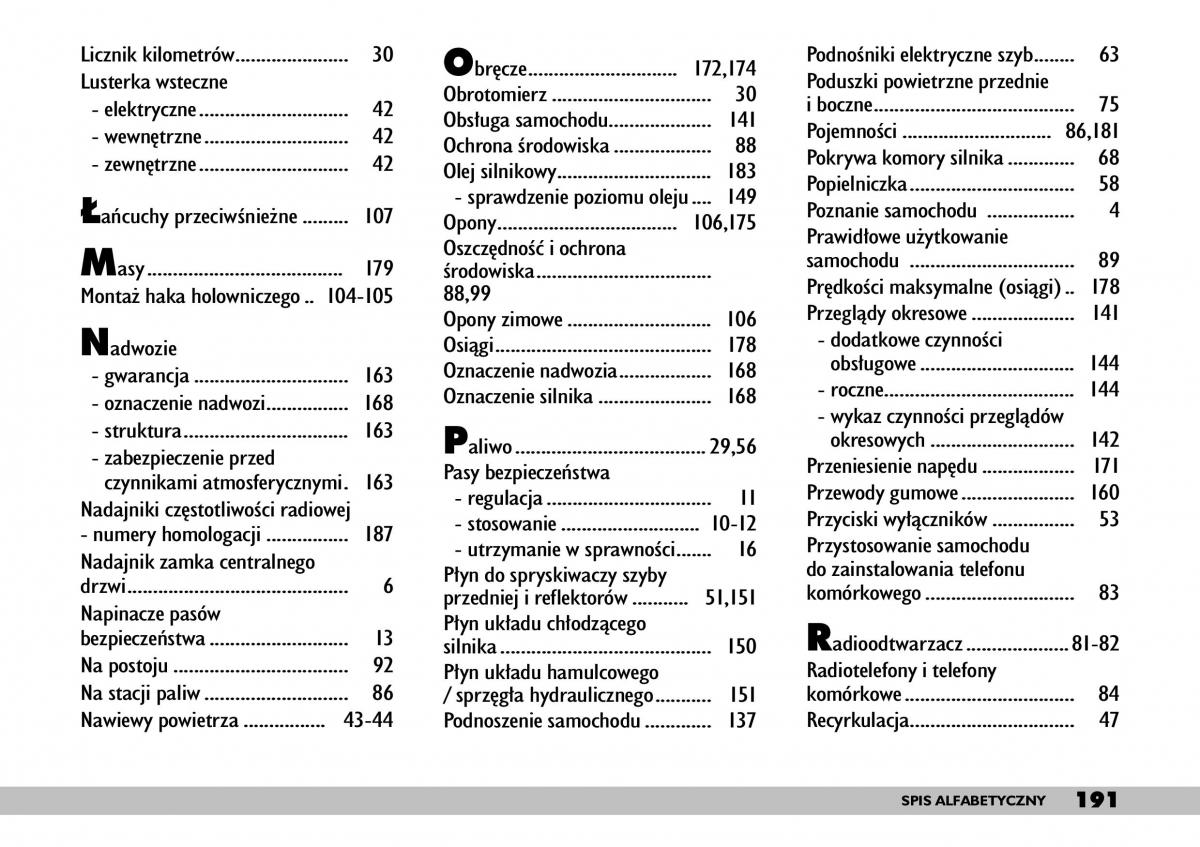 manual  Fiat Punto II 2 instrukcja / page 195