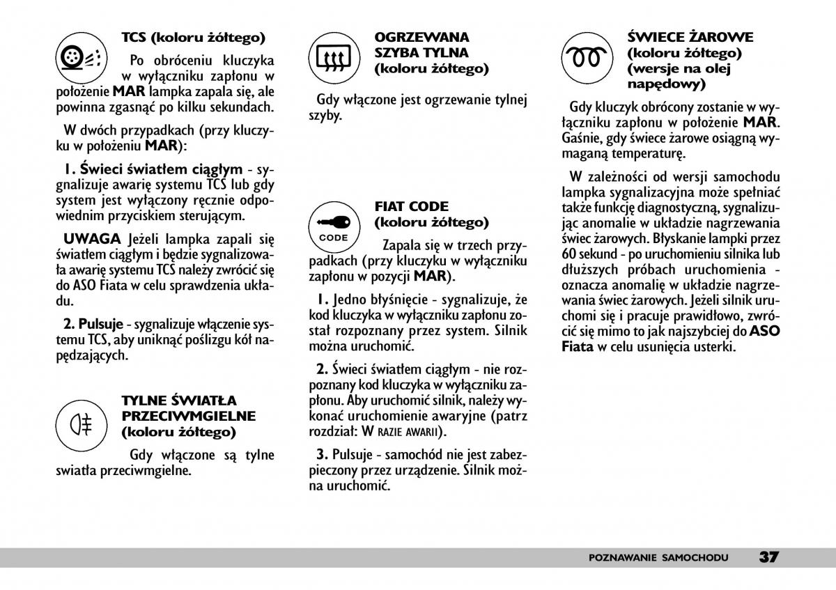 Fiat Punto II 2 instrukcja obslugi / page 41