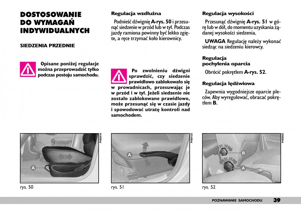 Fiat Punto II 2 instrukcja obslugi / page 43