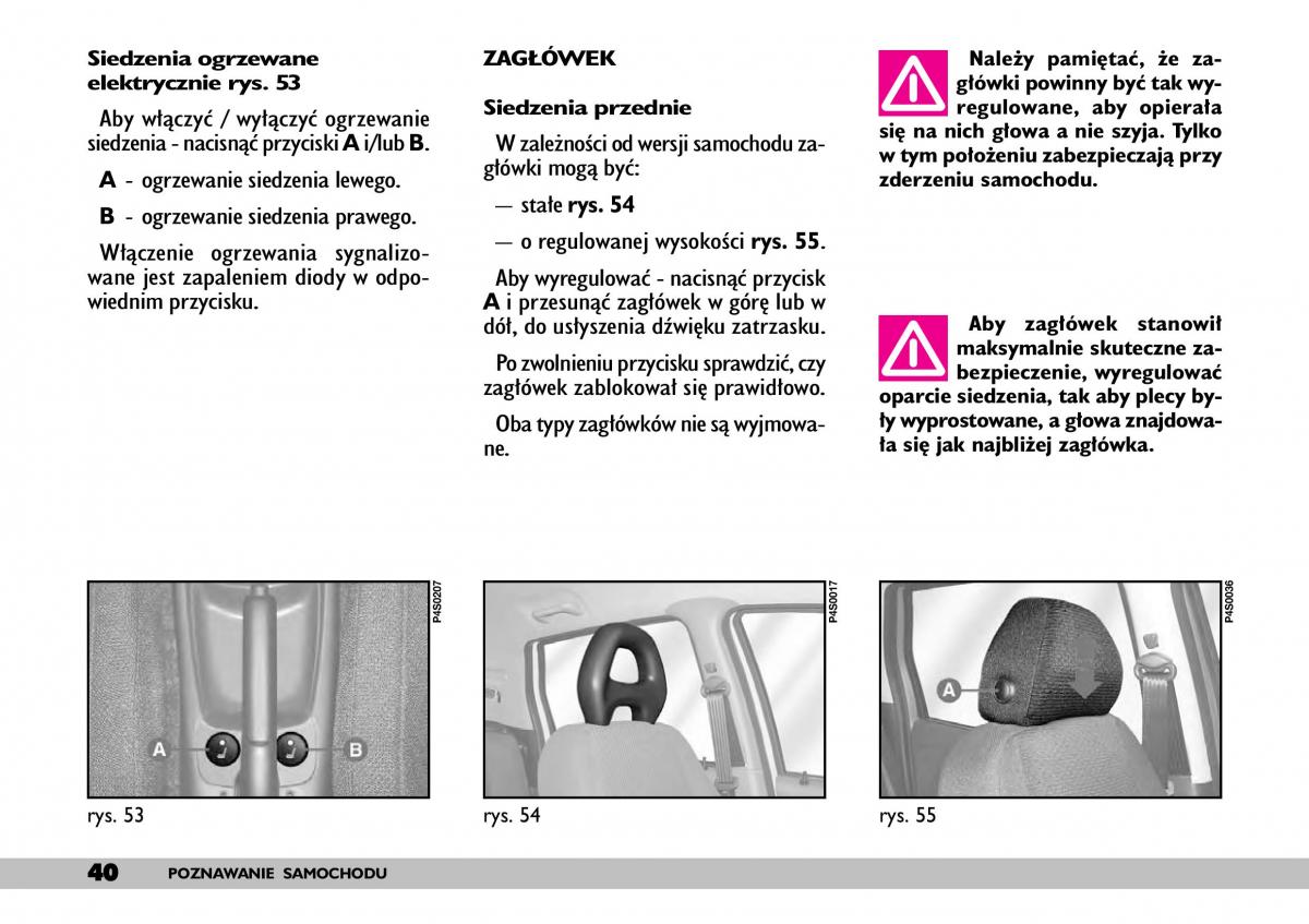 Fiat Punto II 2 instrukcja obslugi / page 44