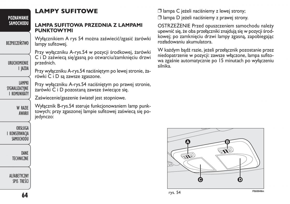 Fiat Punto III 3 instrukcja obslugi / page 66