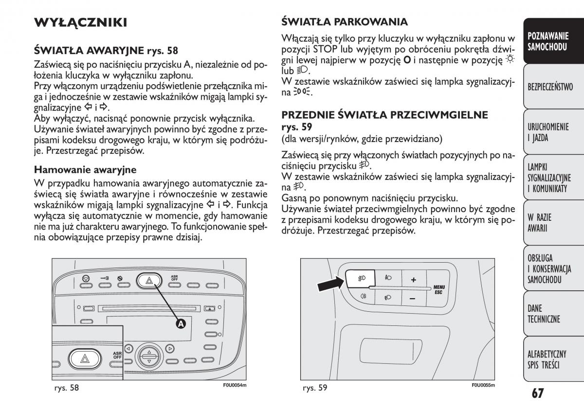 manual  Fiat Punto III 3 instrukcja / page 69