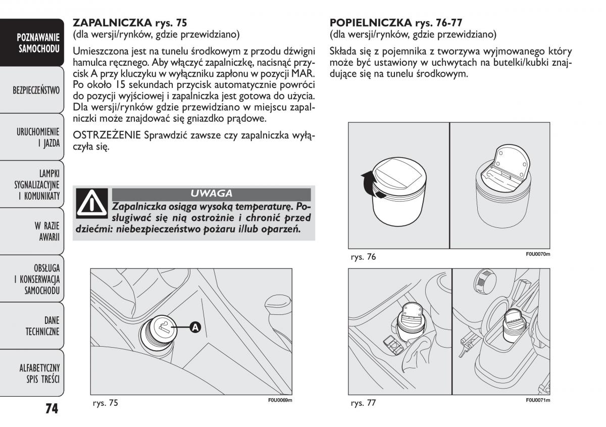 manual  Fiat Punto III 3 instrukcja / page 76