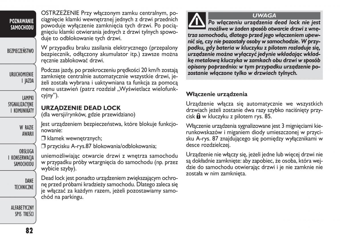 manual  Fiat Punto III 3 instrukcja / page 84