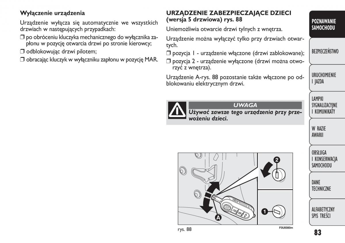 manual  Fiat Punto III 3 instrukcja / page 85