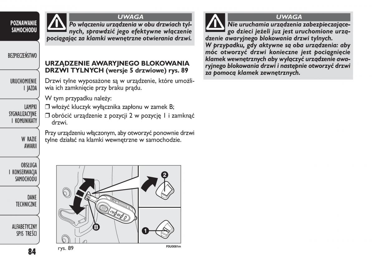 manual  Fiat Punto III 3 instrukcja / page 86