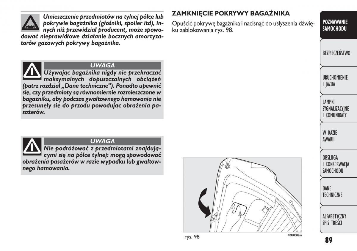 manual  Fiat Punto III 3 instrukcja / page 91