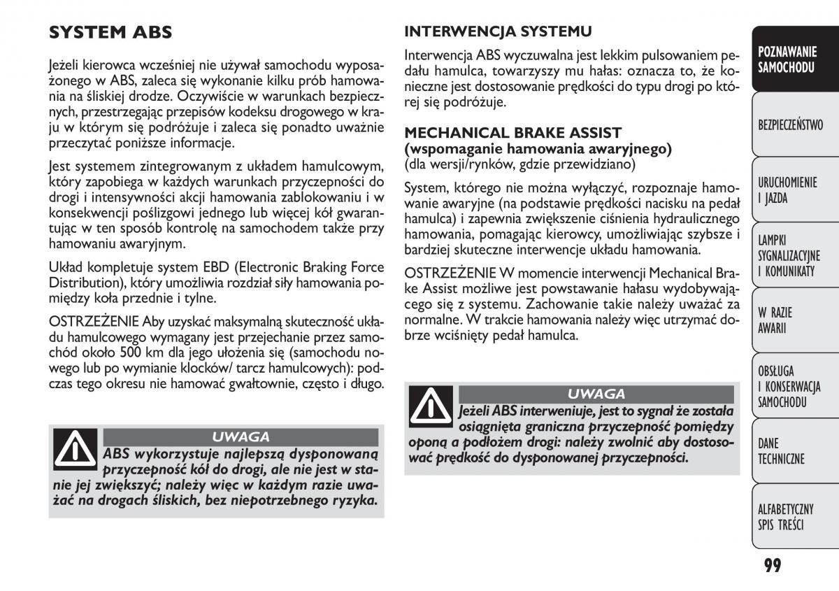 manual  Fiat Punto III 3 instrukcja / page 101