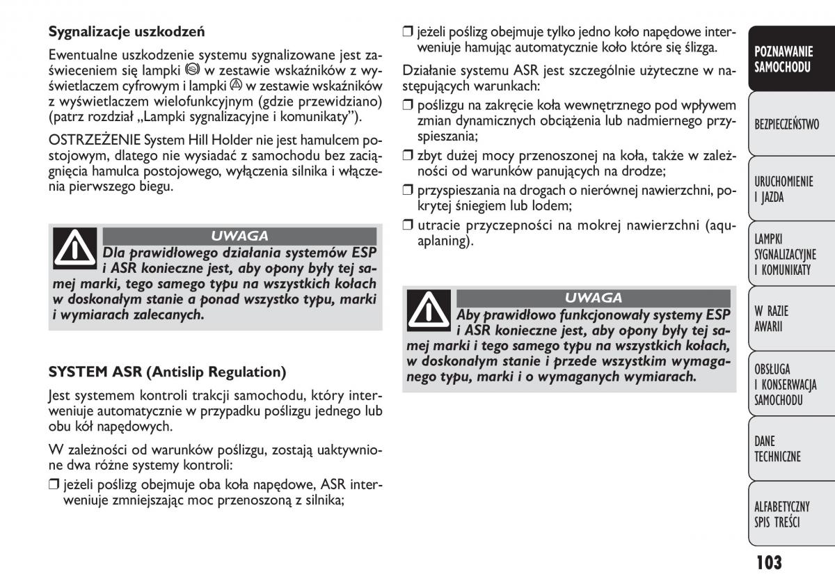 manual  Fiat Punto III 3 instrukcja / page 105