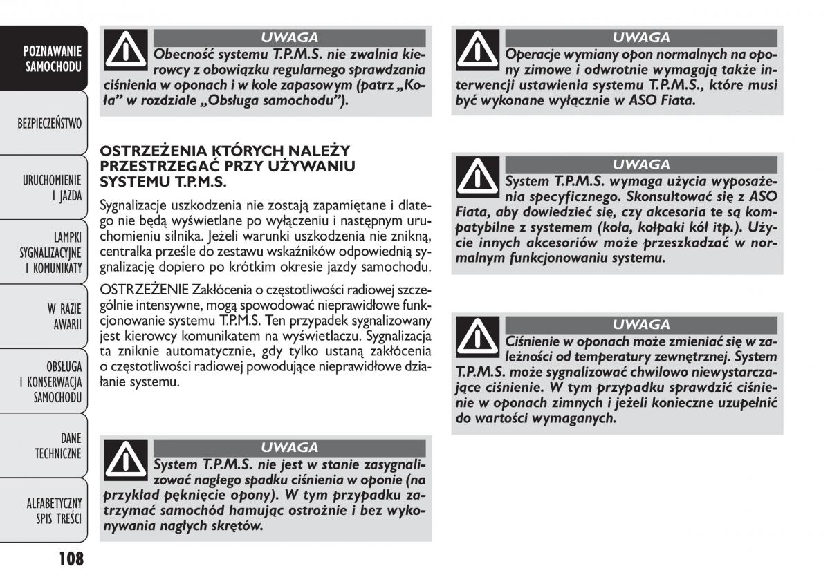 manual  Fiat Punto III 3 instrukcja / page 110