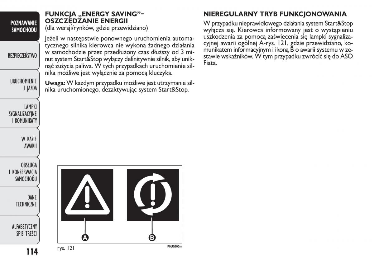 Fiat Punto III 3 instrukcja obslugi / page 116