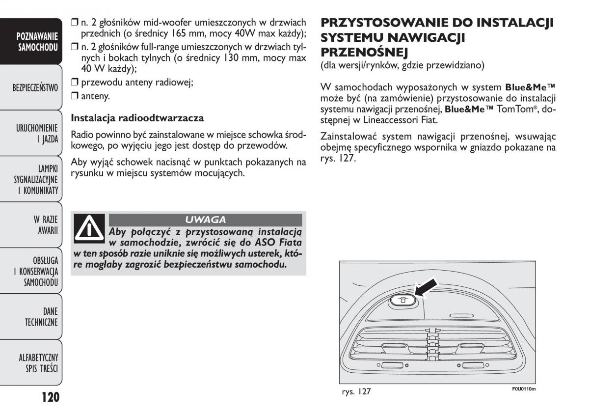 manual  Fiat Punto III 3 instrukcja / page 122