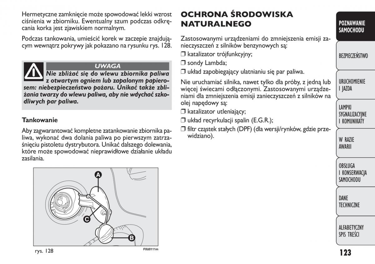 manual  Fiat Punto III 3 instrukcja / page 125