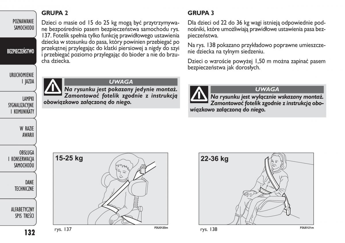 manual  Fiat Punto III 3 instrukcja / page 134