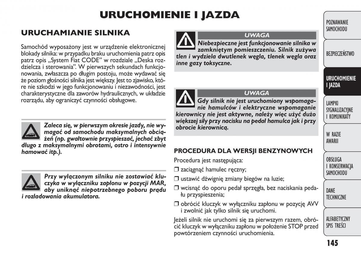 manual  Fiat Punto III 3 instrukcja / page 147