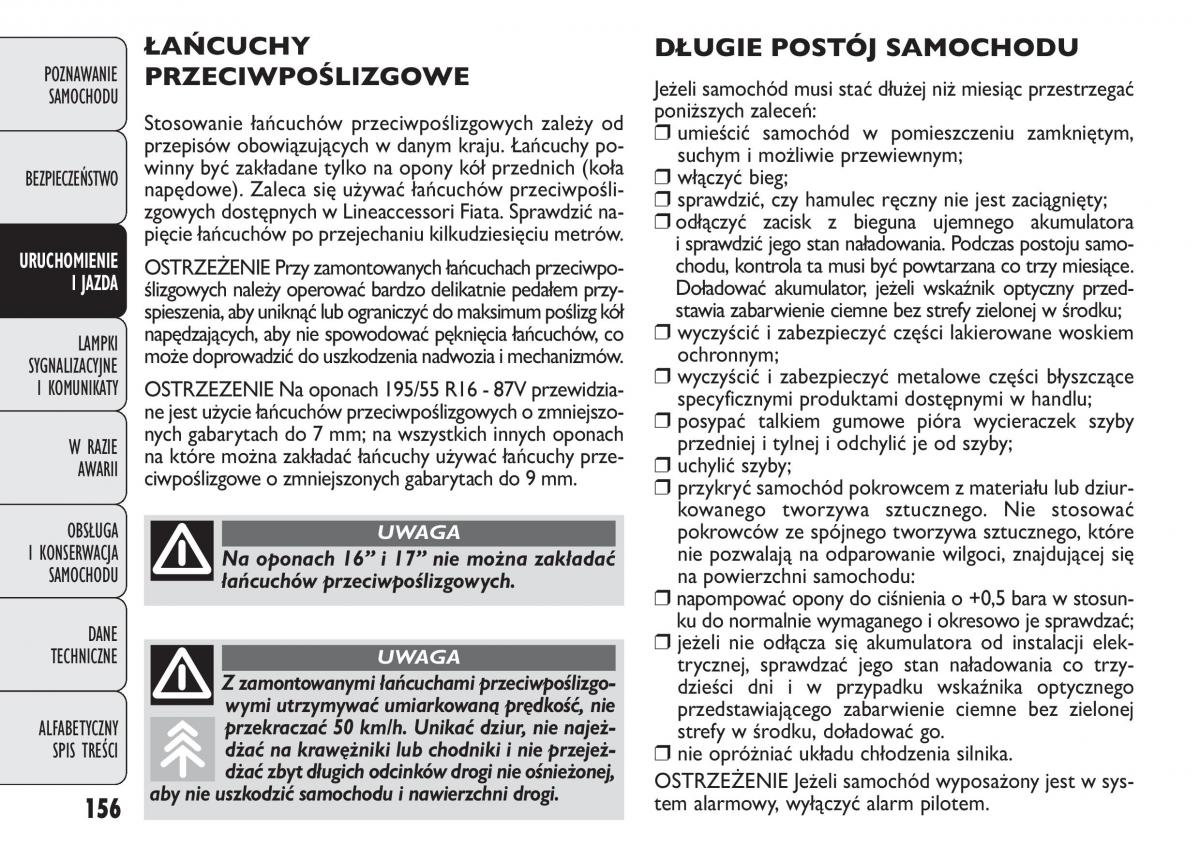 manual  Fiat Punto III 3 instrukcja / page 158