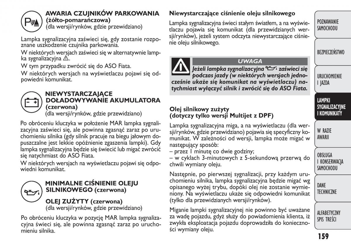 manual  Fiat Punto III 3 instrukcja / page 161