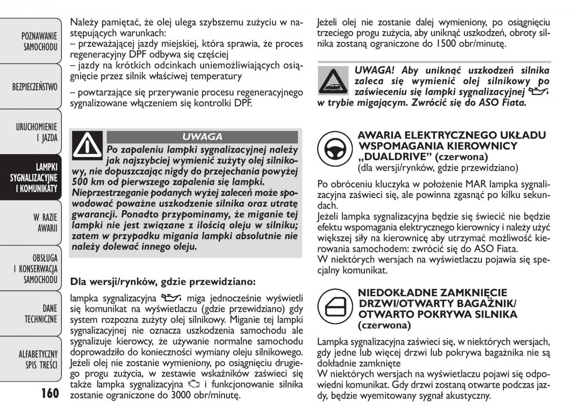 manual  Fiat Punto III 3 instrukcja / page 162