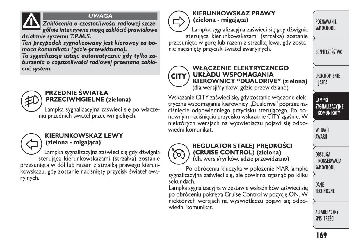 manual  Fiat Punto III 3 instrukcja / page 171