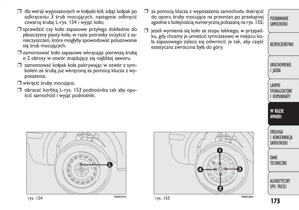 manual  Fiat Punto III 3 instrukcja / page 177